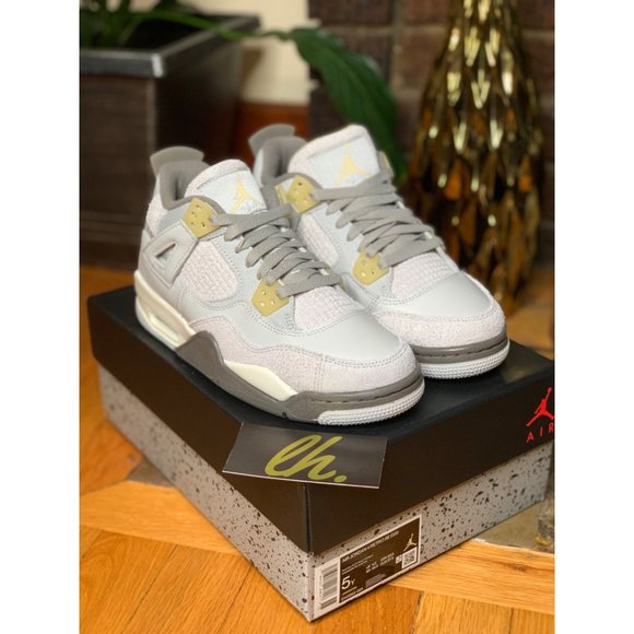 Size 5y/6.5w Air Jordan 4 Retro “Craft Photon Dust” Athletic Sneakers DV2262-021 - Picture 8 of 9